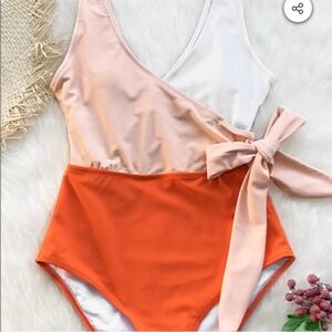 Orange cupshe One piece swimsuit